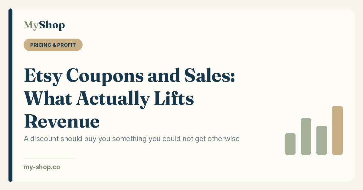 Etsy Coupons and Sales: What Actually Lifts Revenue in 2026