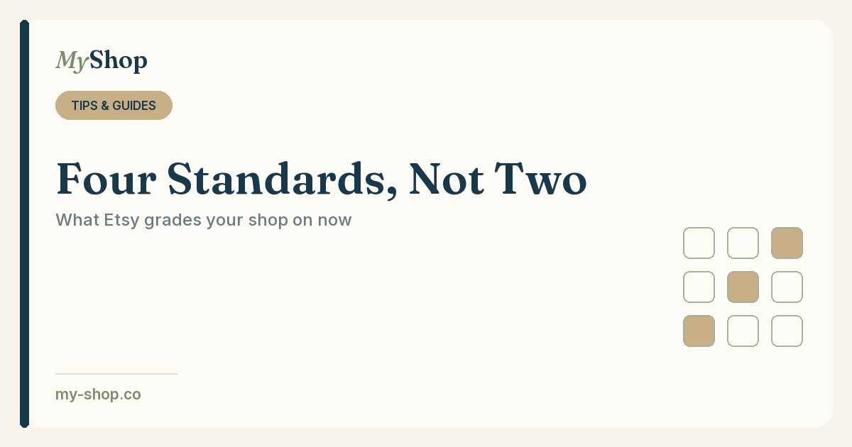 Etsy Grades Your Shop in Four Areas Now, Not Two